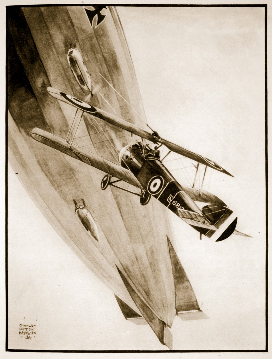 L.T. Culley Gets His Zeppelin、John Hamilton 作「Flying Memories」のイラスト 作： スタンリーオートンブラッドショー
