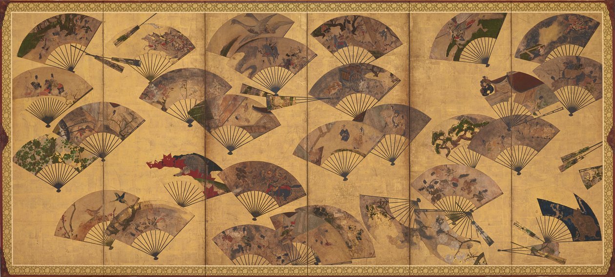 散扇屏風 江戸時代・17世紀初頭 作： 宗達