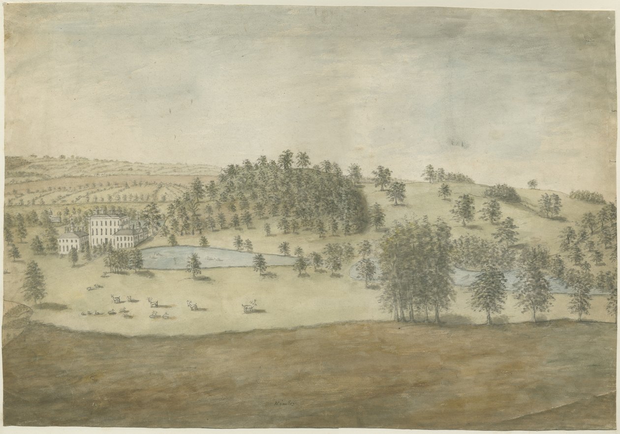 ヒムリーホール：水彩画、nd [1762-1798] 作： ステッビングショー