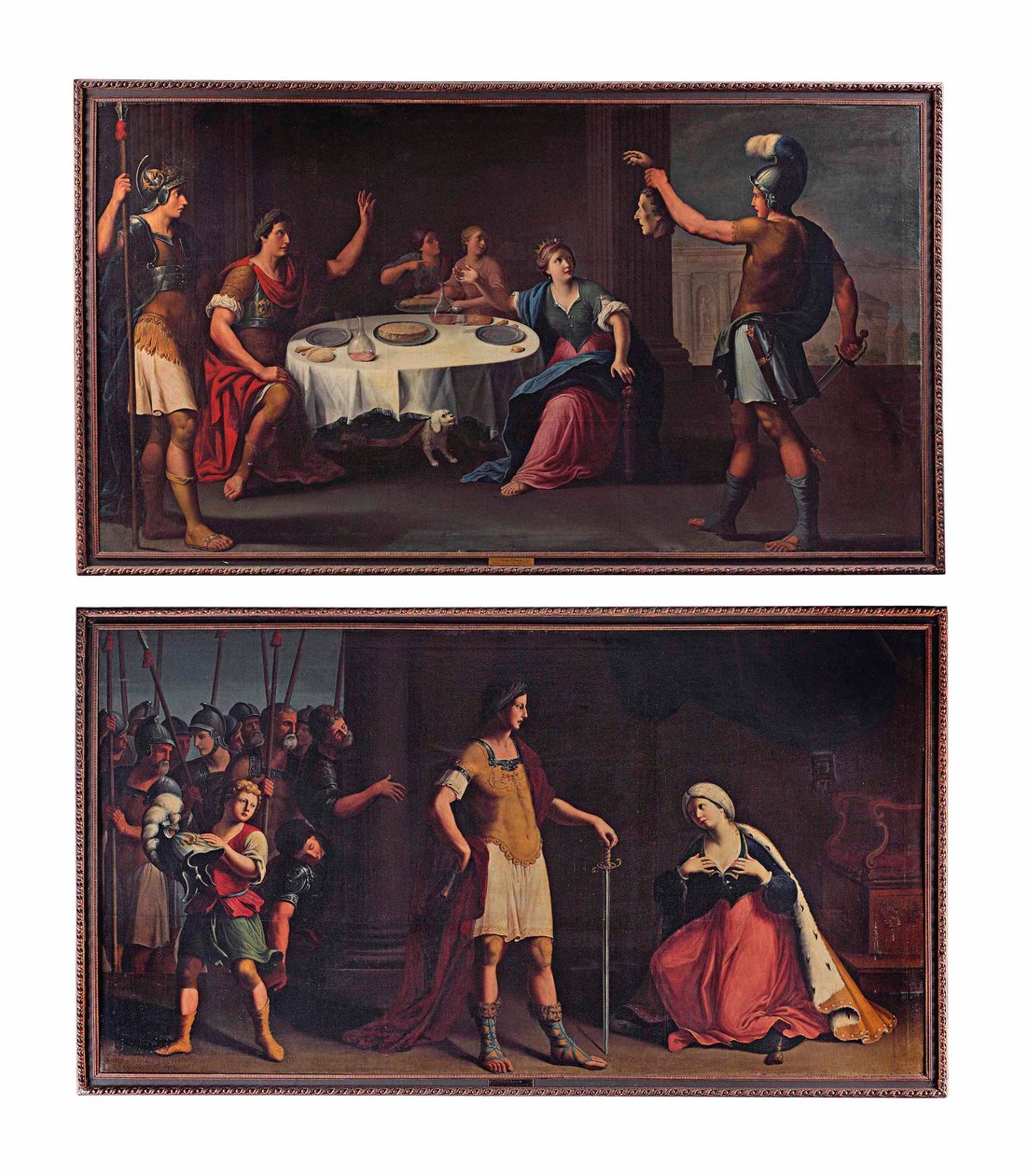 Pompeuksen pää toimitettiin Caesarille; ja Octavius Augustus Caesar osoittamassa armoa Kleopatralle (öljy kankaalle) 作： ステファノ (attr.) Tofanelli