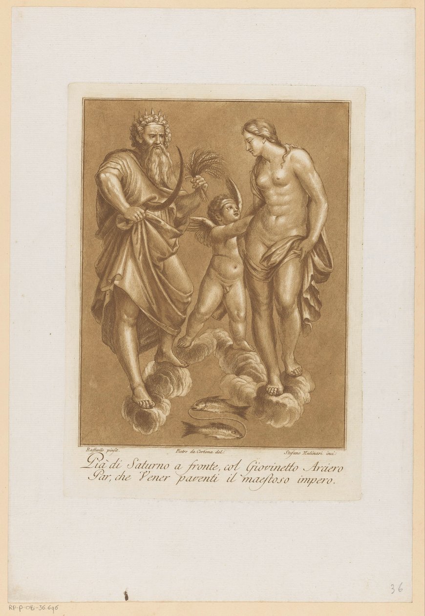 サトゥルヌス、恋するヴィーナス Plafondschilderingen van de Loggia di Galatea in de Villa Farnesina te Rome (シリーズタイトル) 作： ステファノ・ムリナリ