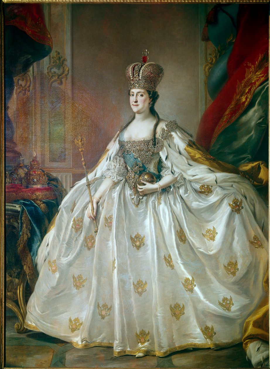 戴冠式ドレスを着たエカテリーナ2世（1729-1796）の肖像 ステファノ・トレッリ（1712-1784）作 18世紀 エルミタージュ美術館 サンクトペテルブルク 作： ステファノ・トレッリ