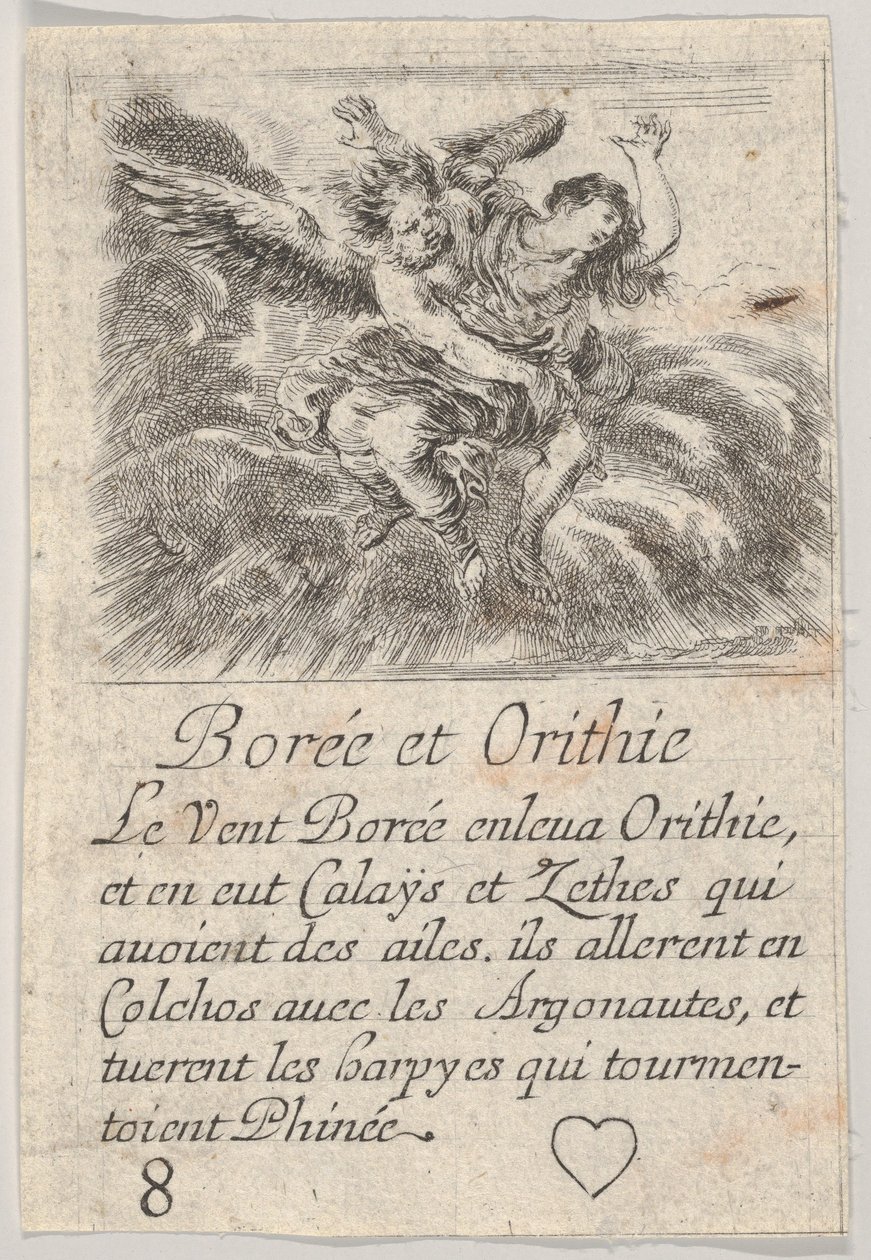 ボレアスとオリシア、ゲームオブミソロジーJeu de la Mythologie、1644年。 作： ステファノ・デラ・ベラ