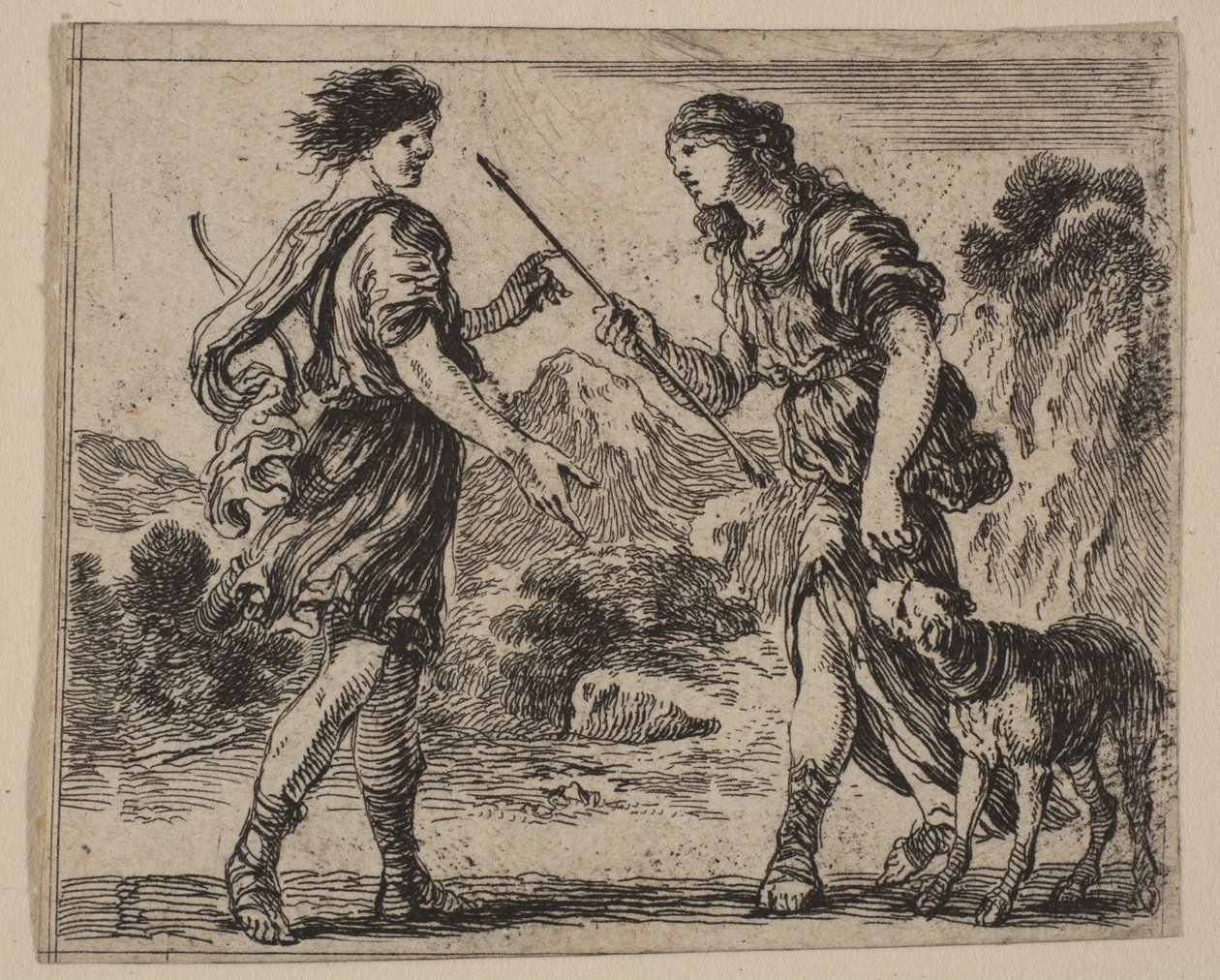 Cephalus and Procris、Game of Mythology Jeu de la Mythologie、1644年。 作： ステファノ・デラ・ベラ