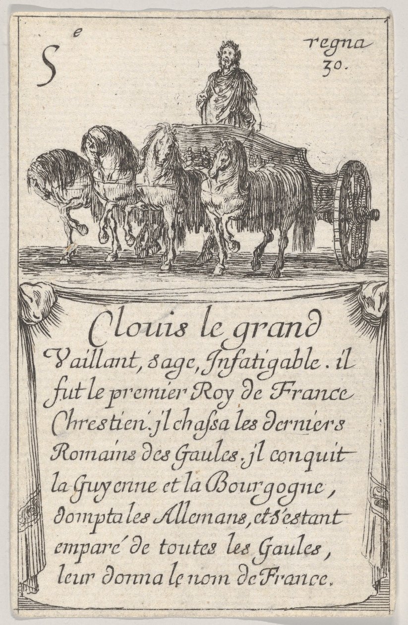 Clovis le grand Vaillant、sage ...、from the King of of France Jeu des Rois de F ...、1644 作： ステファノ・デラ・ベラ