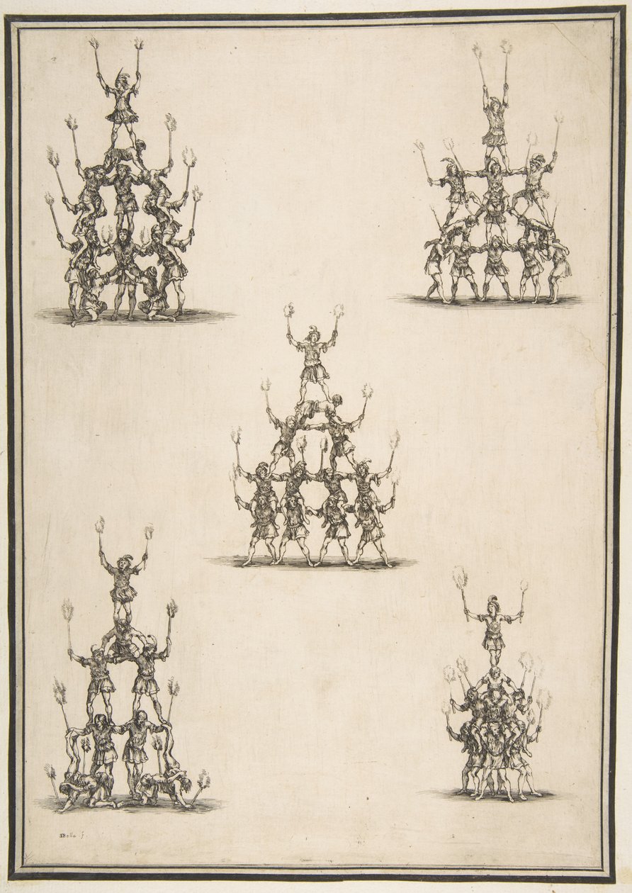 アクロバットの5つのグループ、1652年。 作： ステファノ・デラ・ベラ