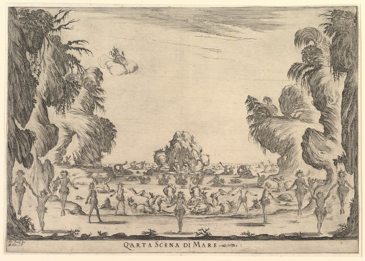 4番目のシーン、海、神の結婚Le nozze degli Dei、1637年。 作： ステファノ・デラ・ベラ