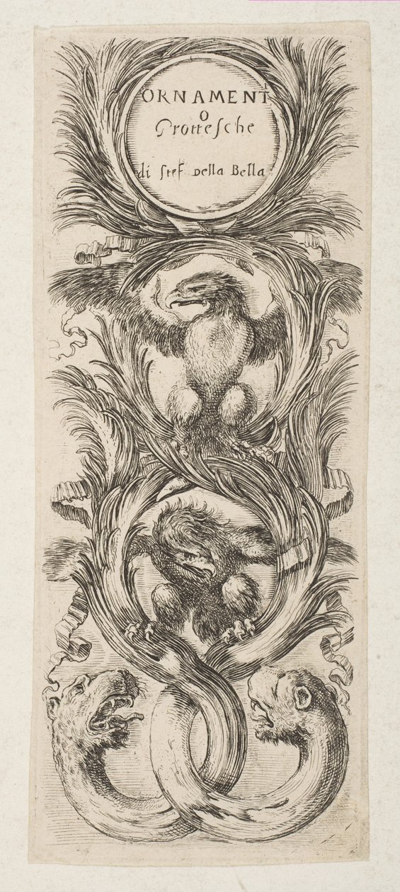 口絵：装飾またはグロテスク、ca。 1653年。 作： ステファノ・デラ・ベラ