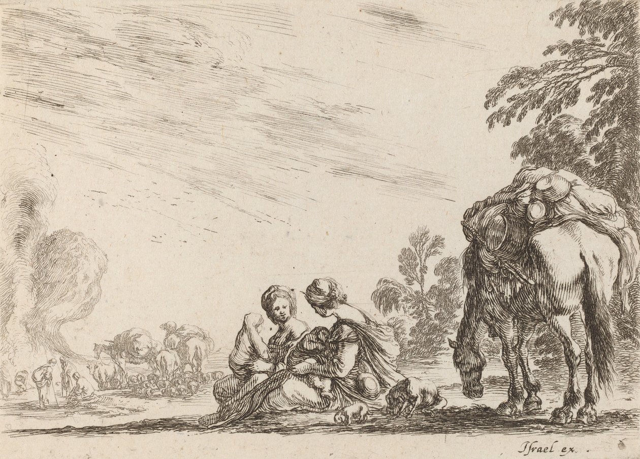 休息中のジプシー、1642年。 作： ステファノ・デラ・ベラ