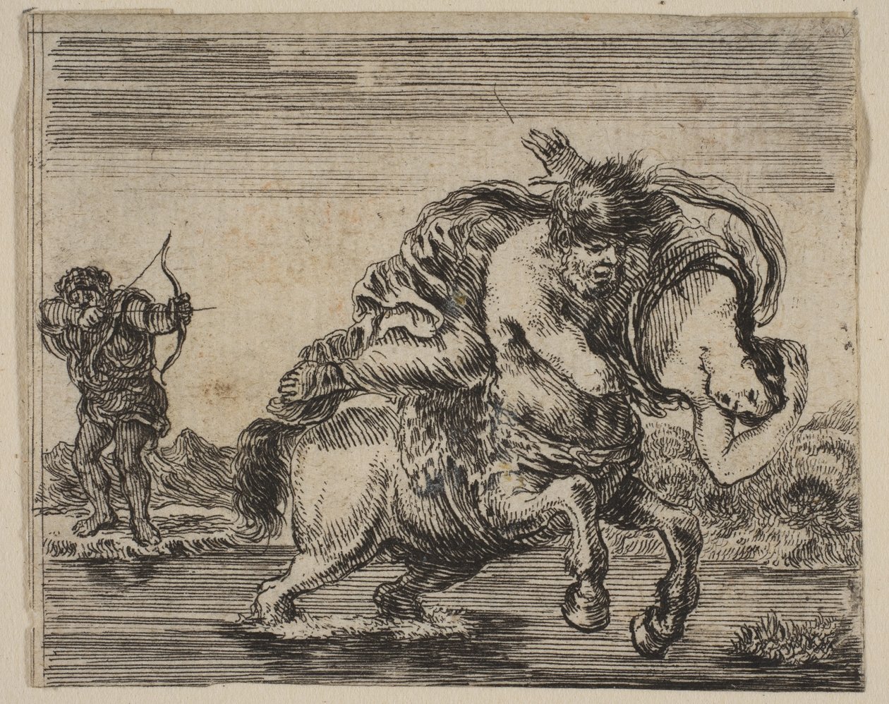 ヘラクレスとデイアニラ、ゲームオブミソロジーJeu de la Mythologie、1644年。 作： ステファノ・デラ・ベラ