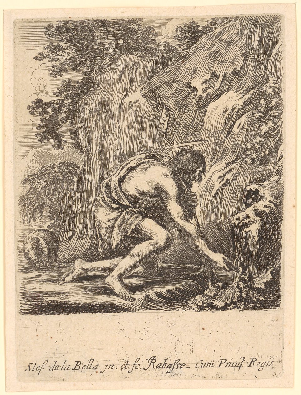 洗礼者ヨハネが泉から水をくむ 作： ステファノ・デラ・ベラ
