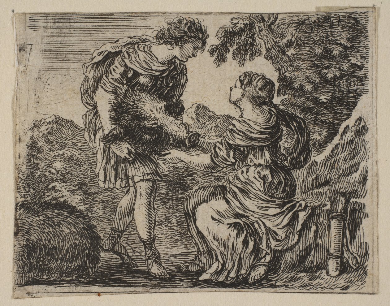 Meleager and Atalanta、Game of Mythology Jeu de la Mythologie、1644。 作： ステファノ・デラ・ベラ