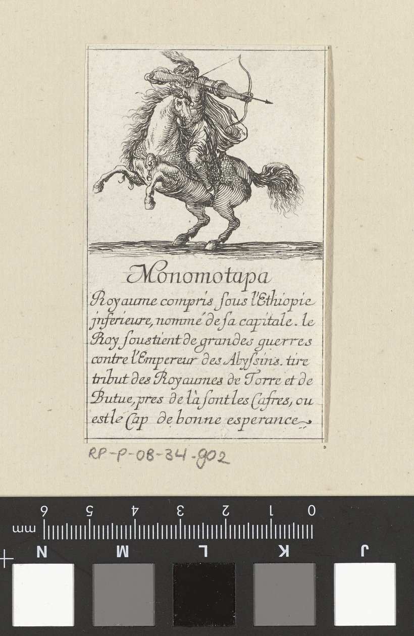 「モノモタパ」トランプ、c.1620-64（エッチング） 作： ステファノ・デラ・ベラ