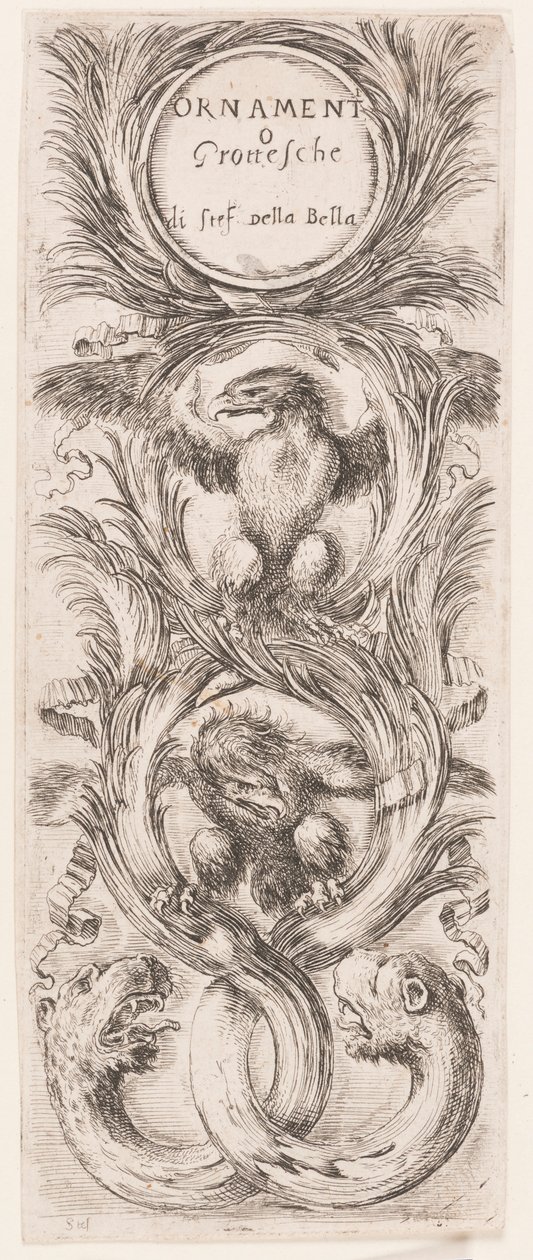 プレート、シリーズ「Ornamenti o grottesche (Ornaments or Grotesques)」から 作： ステファノ・デラ・ベラ