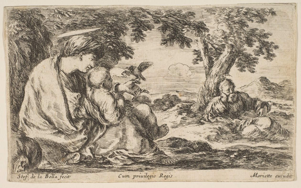 エジプトへの逃避行の休息, ca. 1641年。 作： ステファノ・デラ・ベラ