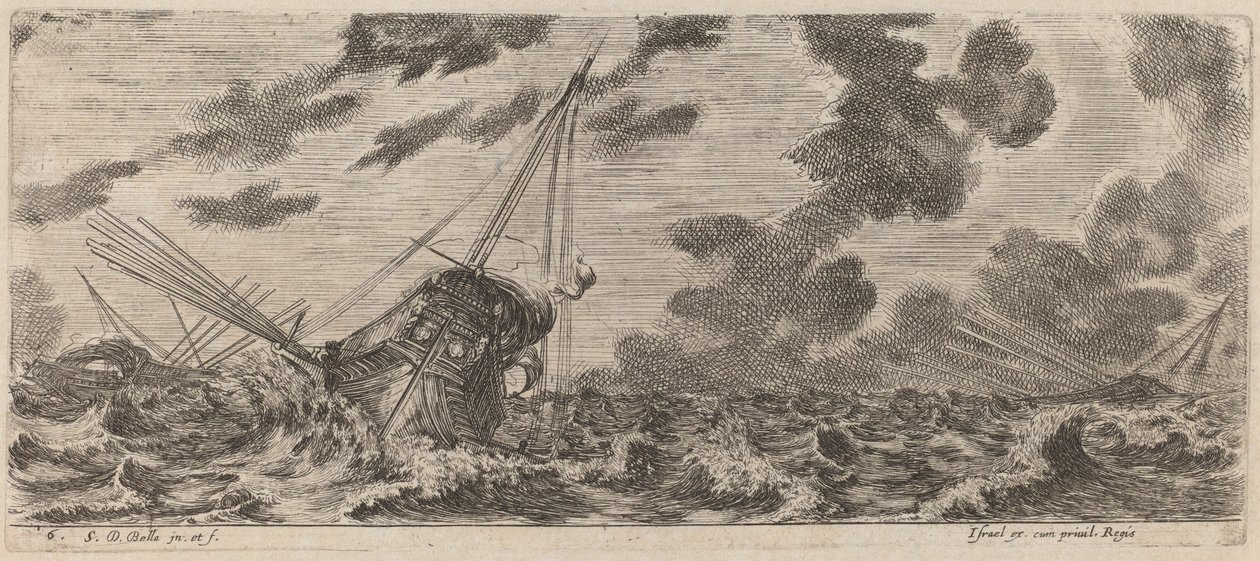 1644 年、テンペストに船を出す。 作： ステファノ・デラ・ベラ