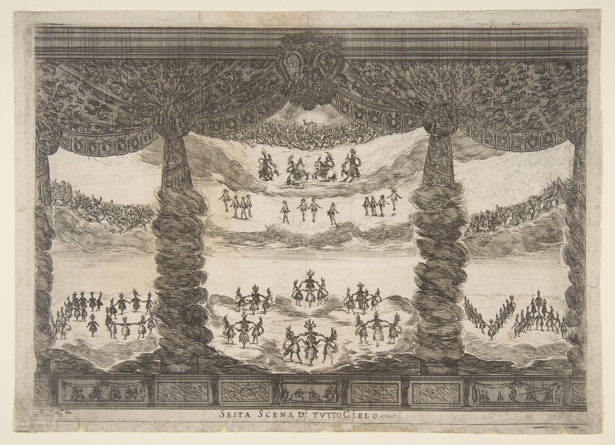 6番目のシーン、天国、神々の結婚Le nozze degli Dei、1637年。 作： ステファノ・デラ・ベラ