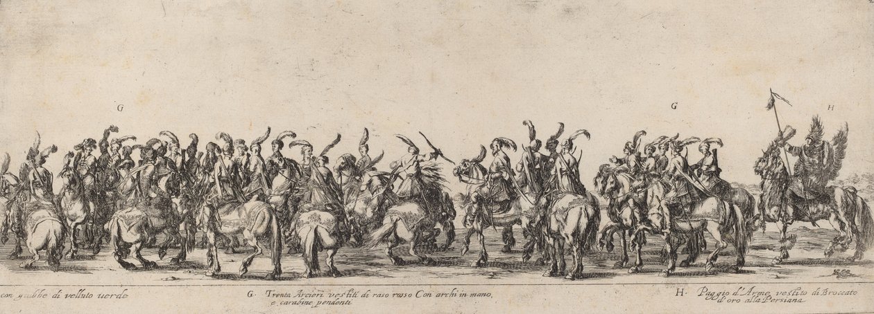 30 人の射手とページ、1633 年。 作： ステファノ・デラ・ベラ