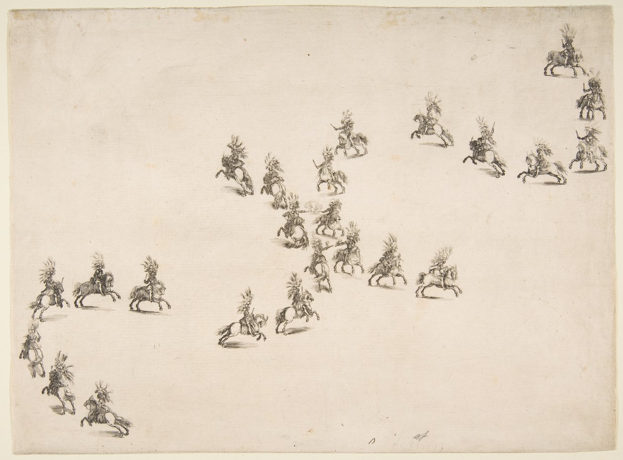 24人のキャバリアがダブルSを組む（1652年 作： ステファノ・デラ・ベラ