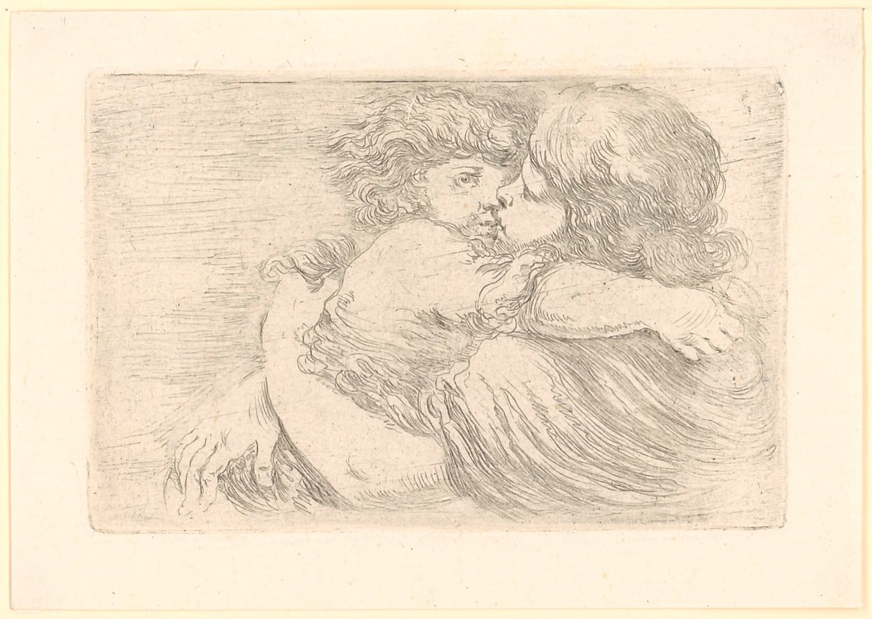 抱き合う二人の子供 作： ステファノ・デラ・ベラ