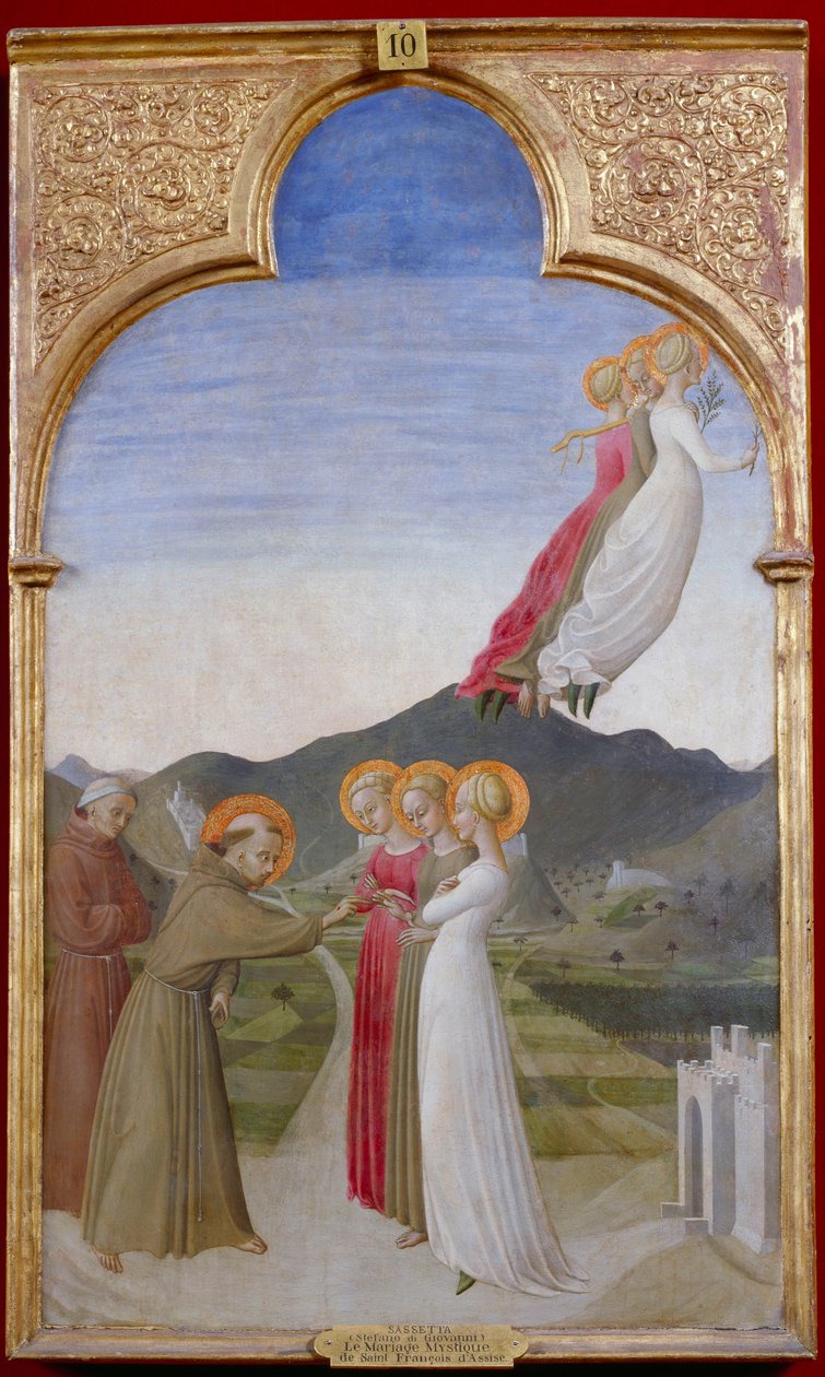 アッシジの聖フランシスコの神秘的な結婚 作： Stefano di Gionvanni dit Sassetta