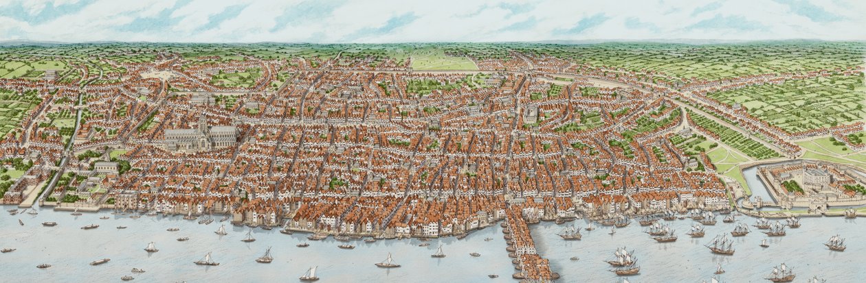 ジャコビアン・ロンドン（大人）、1603-1625年頃（インク、水彩画） 作： スティーブン・コンリン
