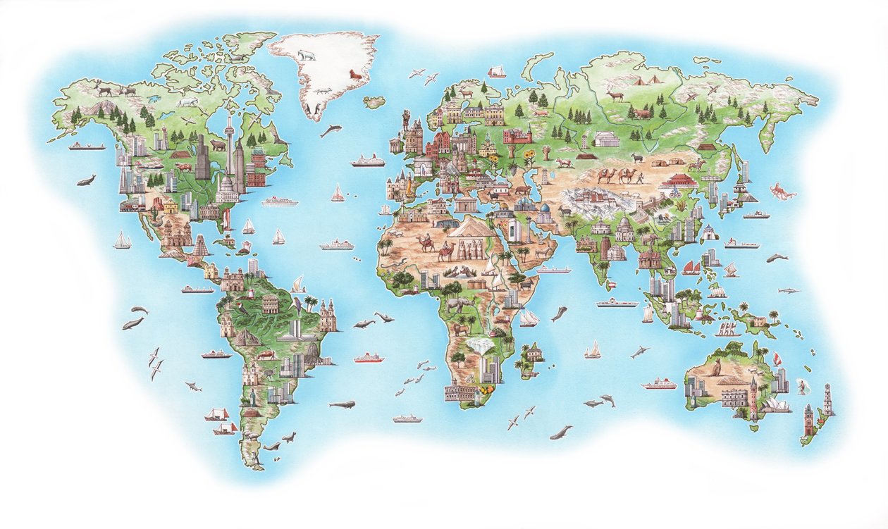 絵で見る世界地図（1998年） 作： スティーブン・コンリン