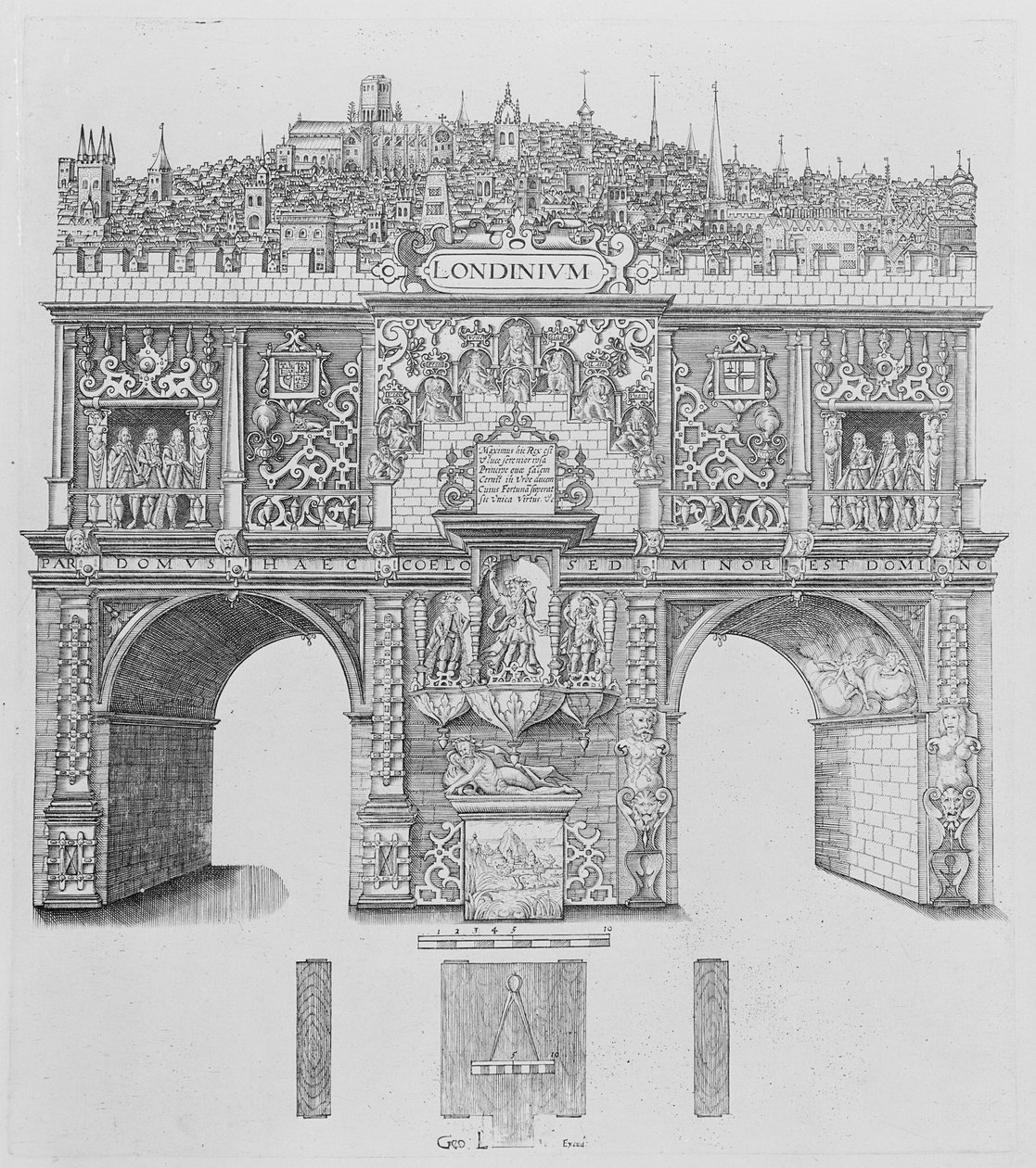 ウィリアム・キップによって彫刻された凱旋門、1604 作： スティーブンハリソン