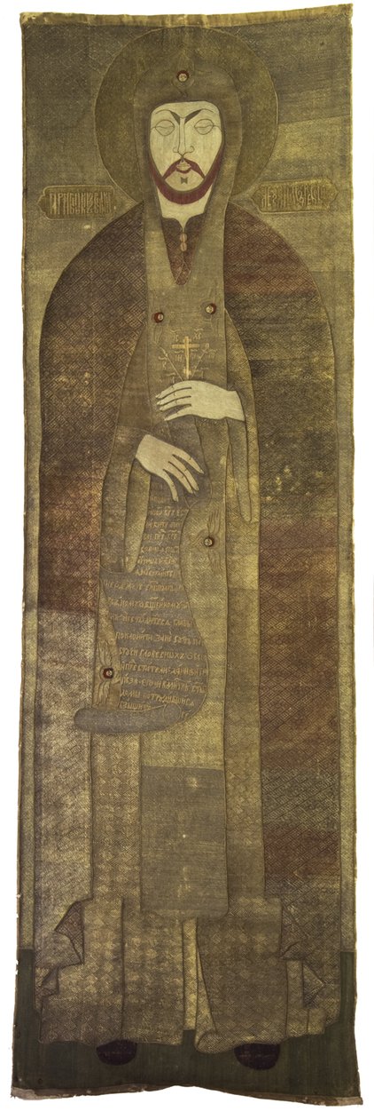 アレクサンドル ネフスキーの聖骸布教会の刺繍、1670 年代 作： ストロガノフワークショップ