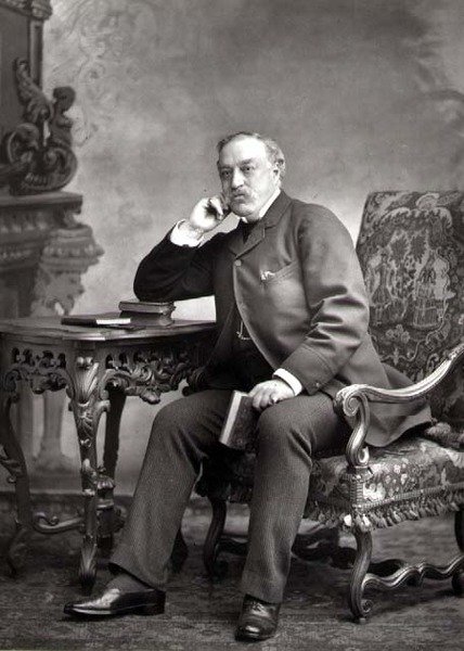 Edmund Yates (1831-94), ジャーナリスト、小説家, ポートレート写真 (白黒写真) 作： スタジオウェラリー
