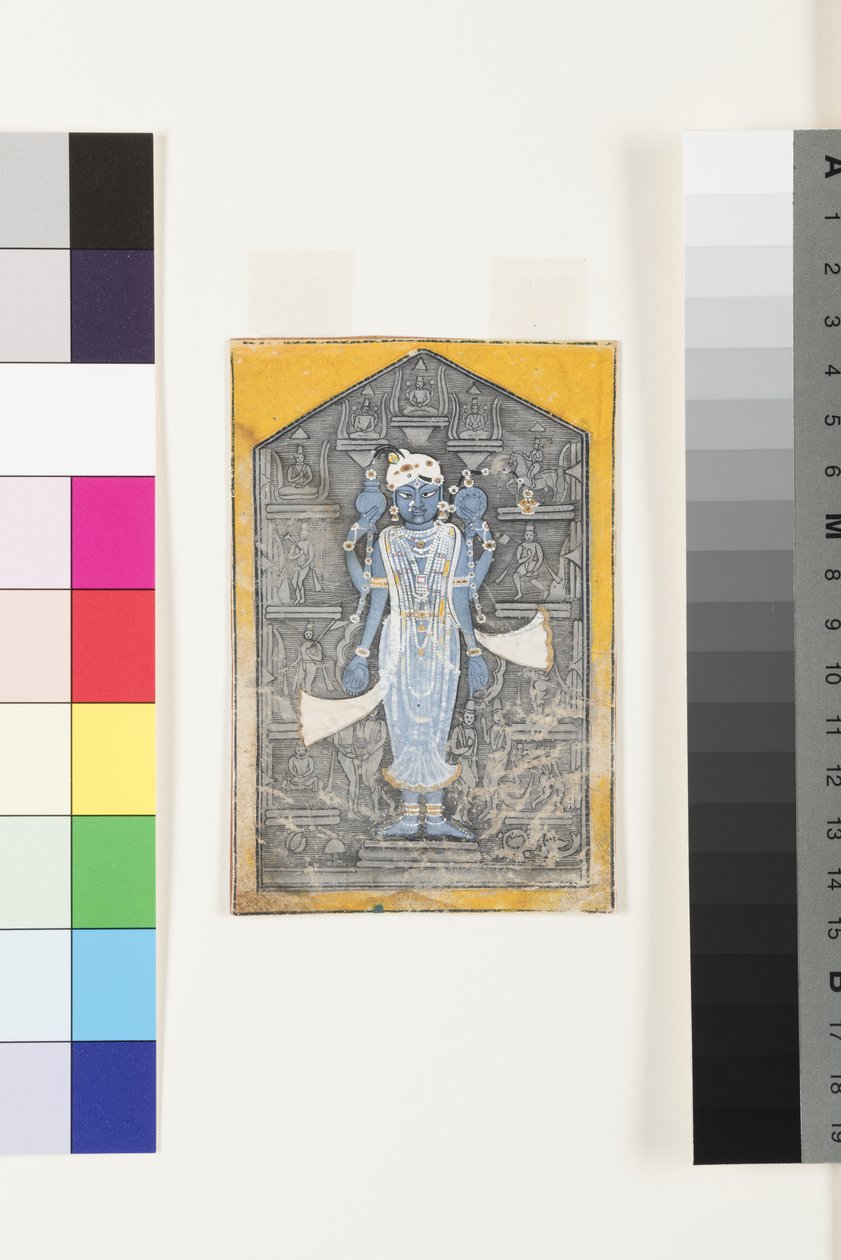 1780年頃、彼のアバターのレリーフに囲まれたヴィシュヌの画像 作： スルダージ・ナナグ・ラム