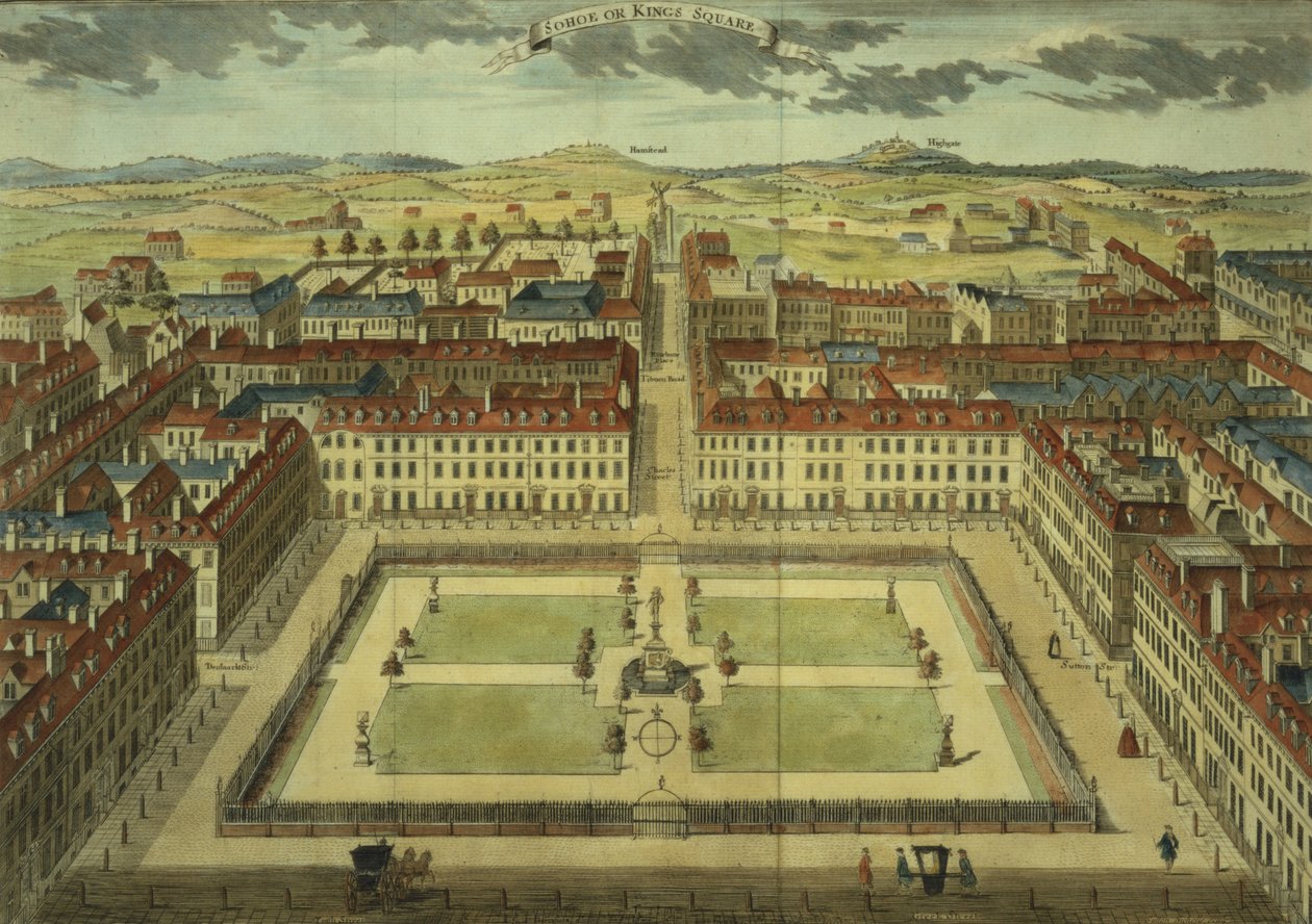 SohoまたはKing&39;s Square、「Stow&39;s Survey of London」のパブ。 1754年 作： サットン・ニコルズ