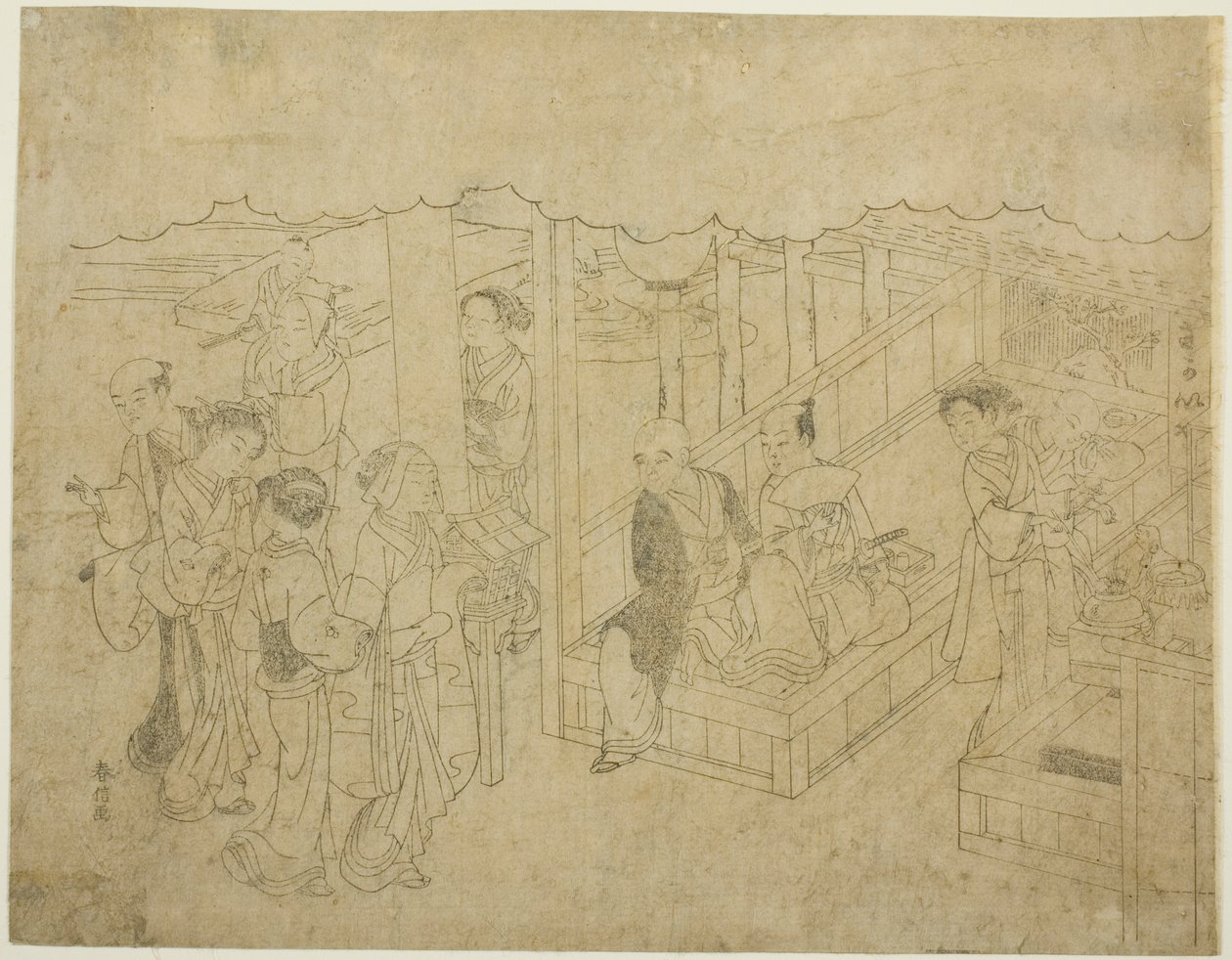 「金礼錦みさおぐるま」連載第1弾「見合」原版原画 作： 鈴木春信