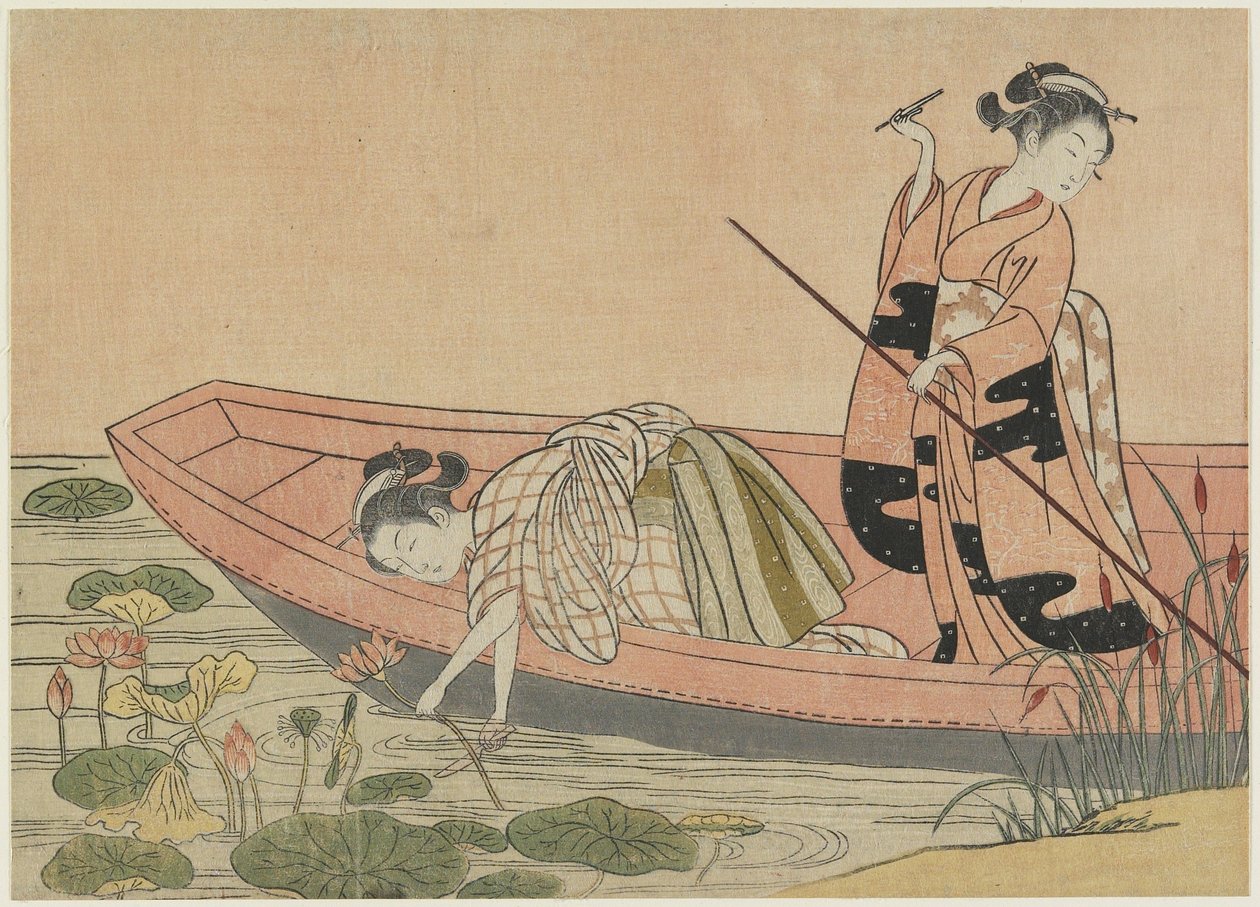1765年以降の周毛州の三垂（色木版画） 作： 鈴木春信