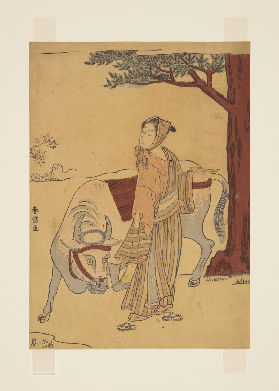 チャオフーの物語のパロディ（カラー木版画 作： 鈴木春信