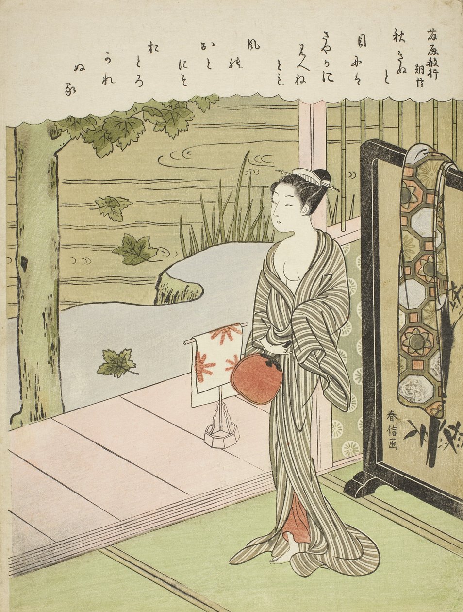 藤原俊之の詩、無題の三十六人の不朽の詩人、1767-68年作 作： 鈴木春信