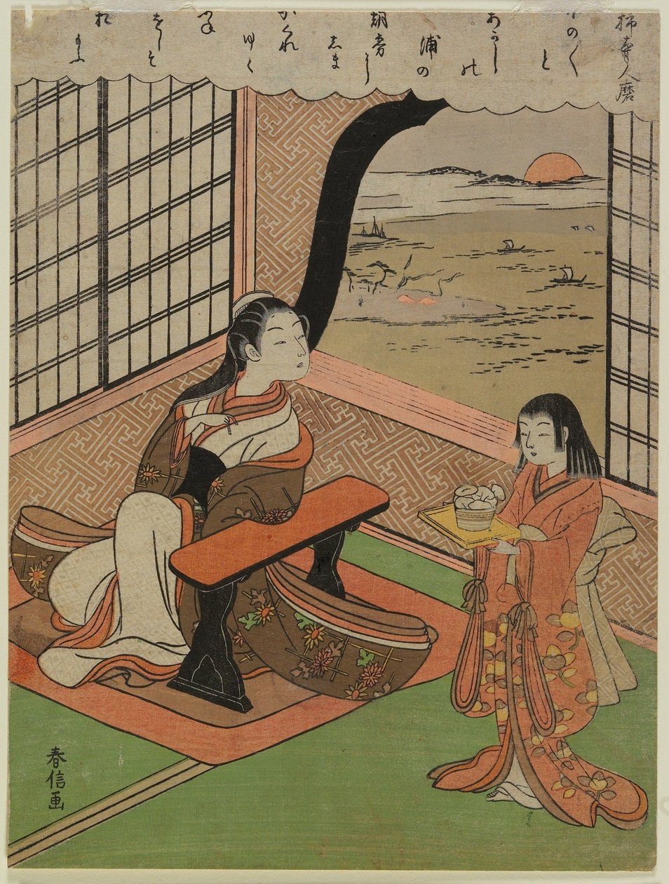 柿本人麻呂の歌 作： 鈴木春信