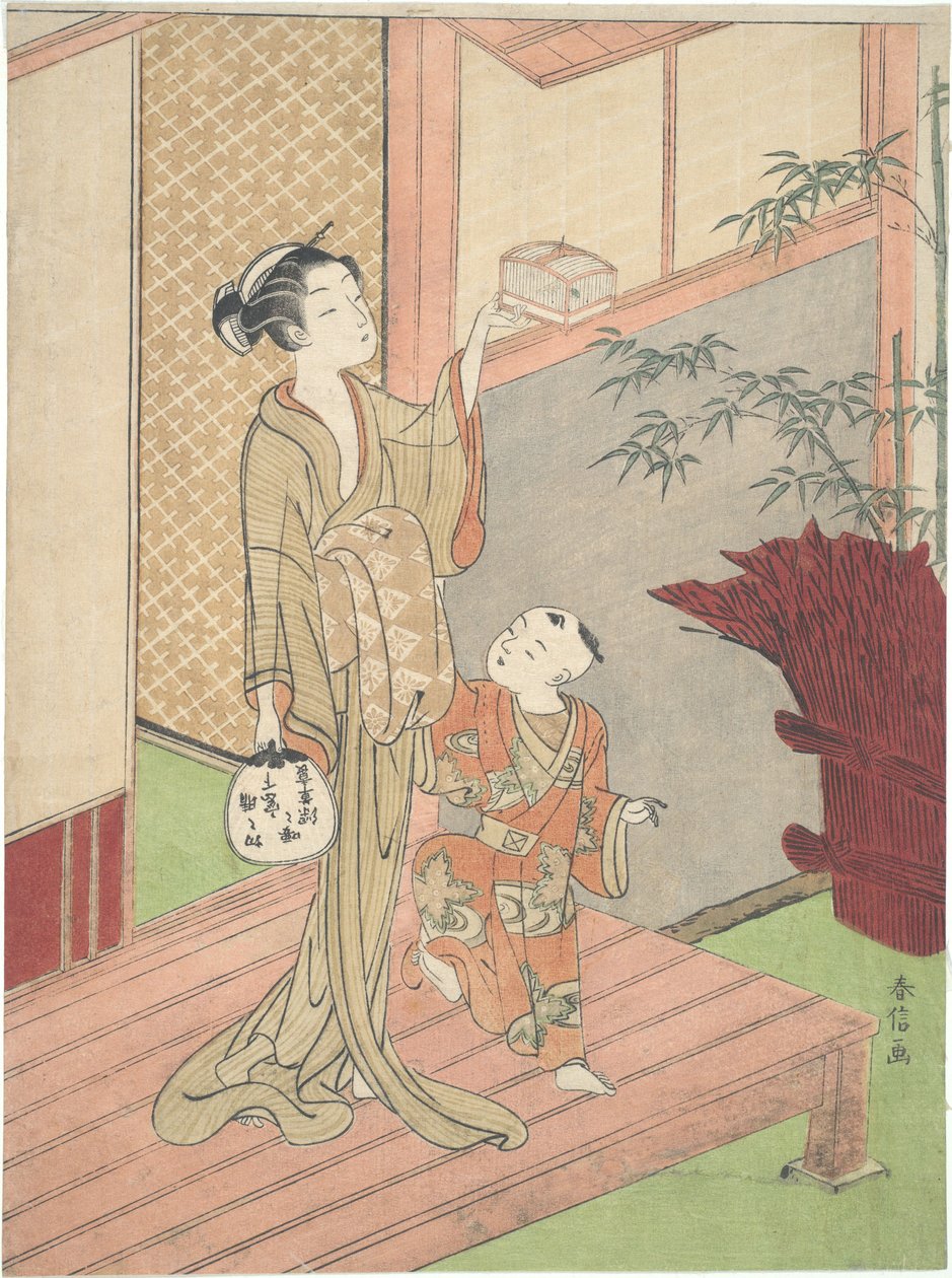 籠の中のバッタ 作： 鈴木春信