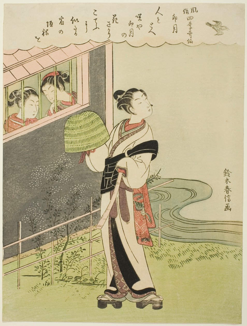 連載「風俗式歌仙」より 四月（卯月） 作： 鈴木春信