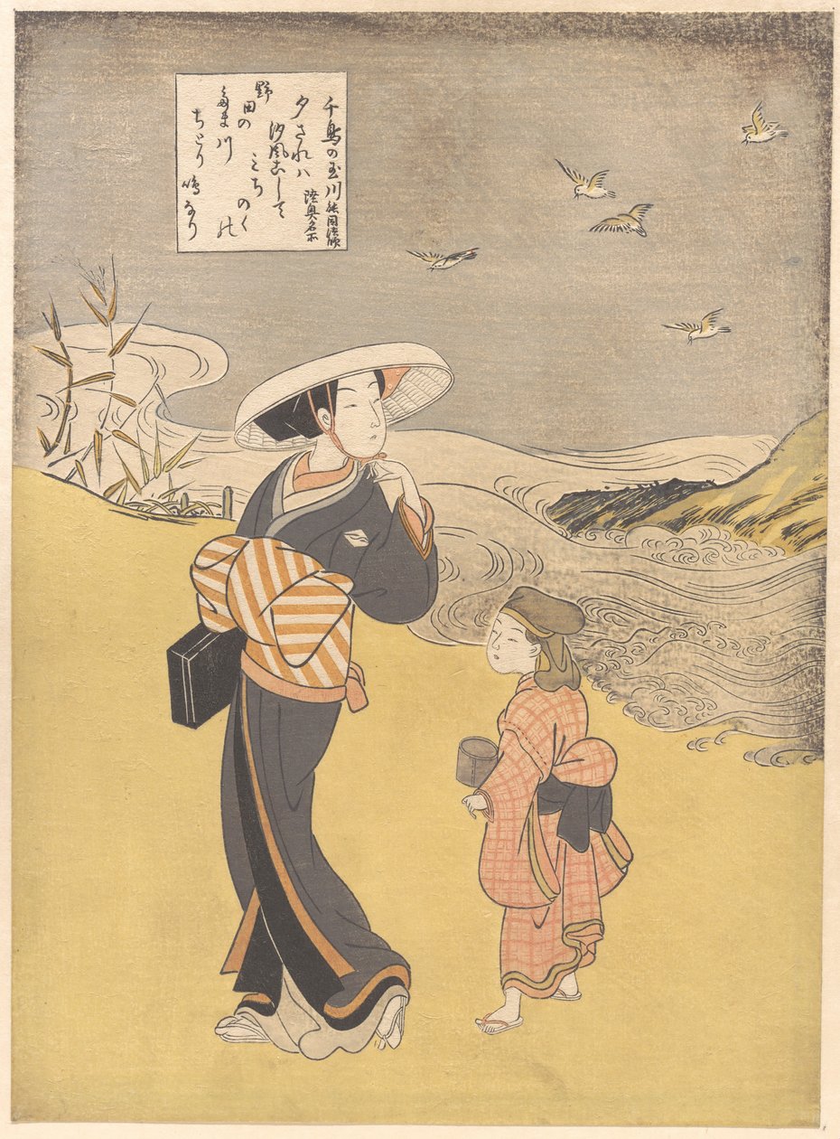 「陸奥国の名所、千鳥の玉川」、『六玉川』より（武玉川・千鳥の玉川・陸奥名所） 作： 鈴木春信