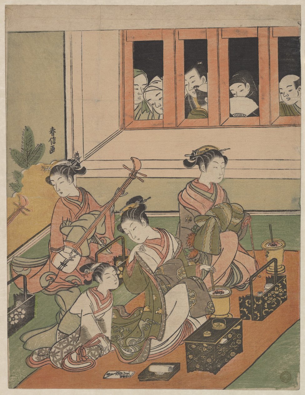 見る者と見られる者 作： 鈴木春信