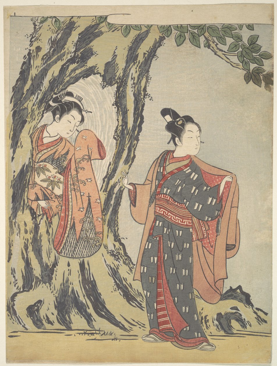 二人の若者 作： 鈴木春信