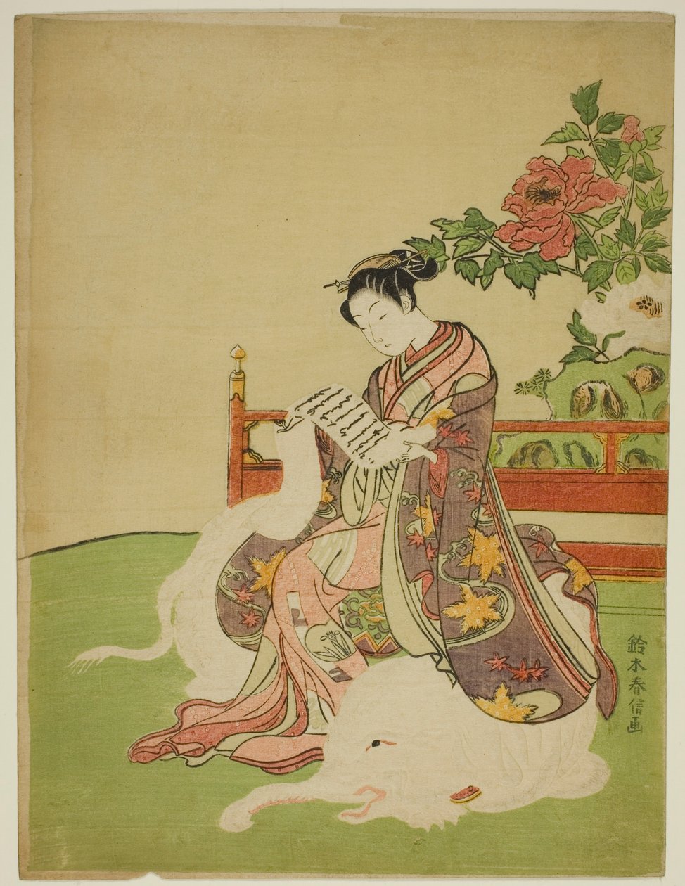 白象に座る女（普賢菩薩のパロディ） 作： 鈴木春信