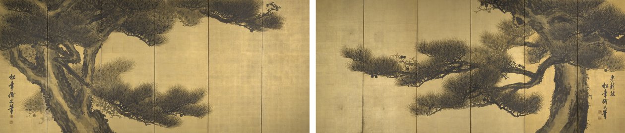 古龍図（紙に金箔に墨・淡彩） 作： 鈴木松年