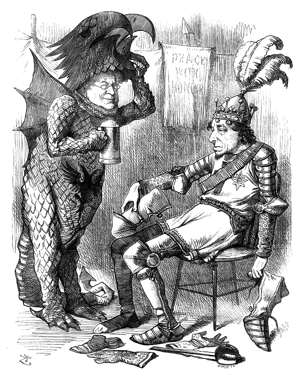 1878年の公演後の聖ジョージとドラゴン 作： スウェイン