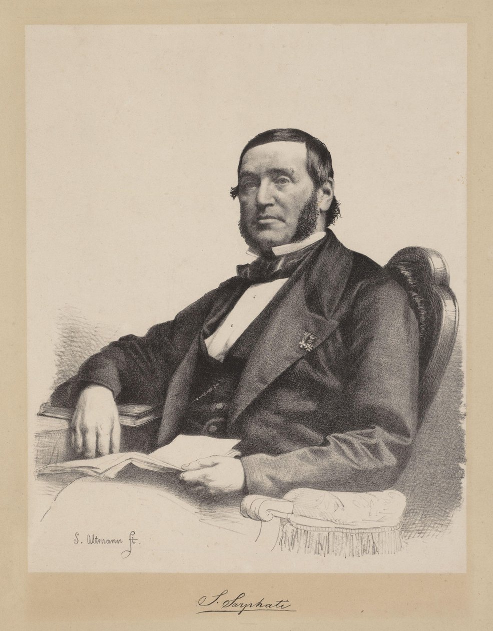 サミュエル・サルファティ（1813-1866）、医師兼都市計画担当 作： シブランド・アルトマン