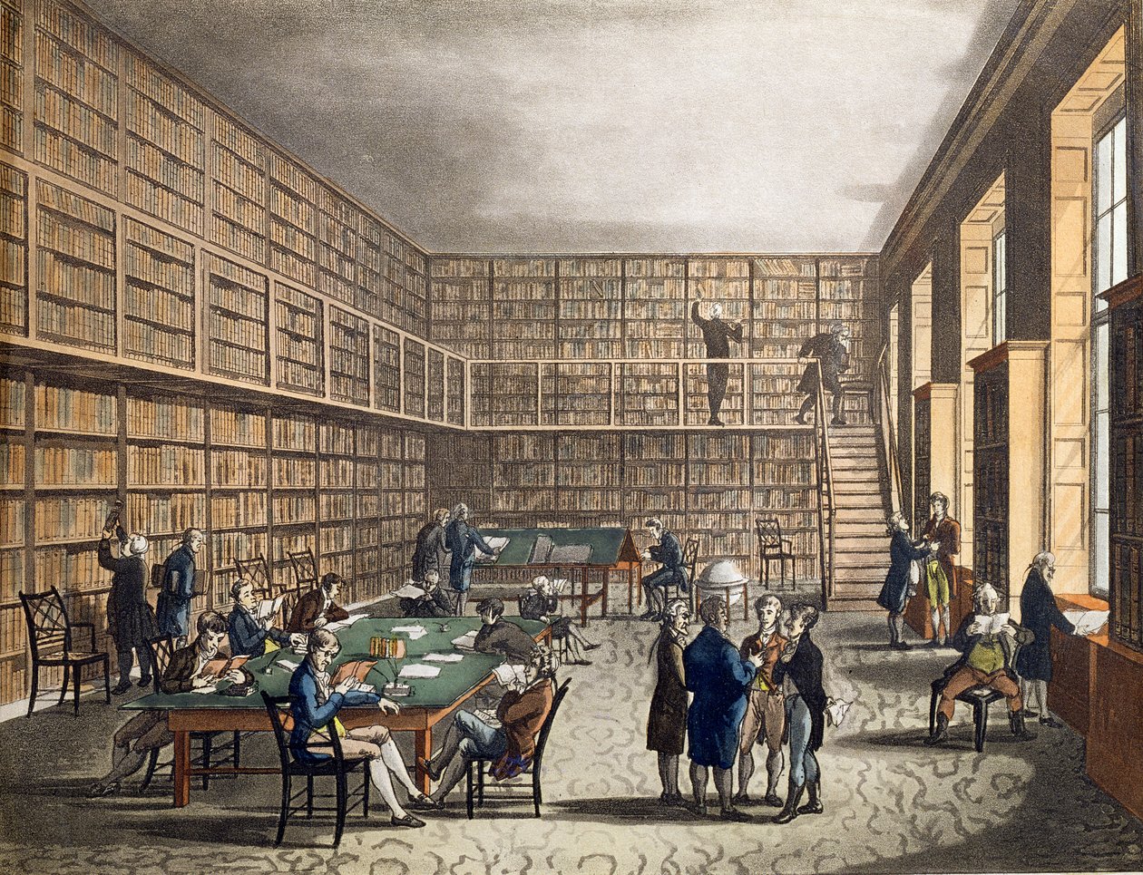 ジョセフコンスタンティン（fl.1780-1812）Stadler、1809によって刻まれた王立図書館、アルバマールストリートの図書館 作： プギンとローランドソン