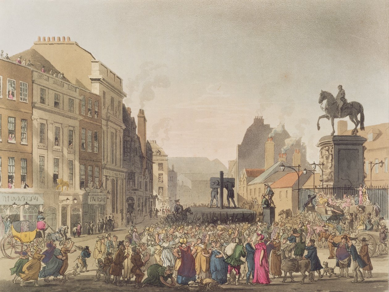 &39;The Microcosm of London&39;（パブ）からJ.ブラック（fl.1791-1831）によって彫刻されたさらし台。ルドルフ・アッカーマン（1764-1834）1808（アクアチント） 作： プギンとローランドソン