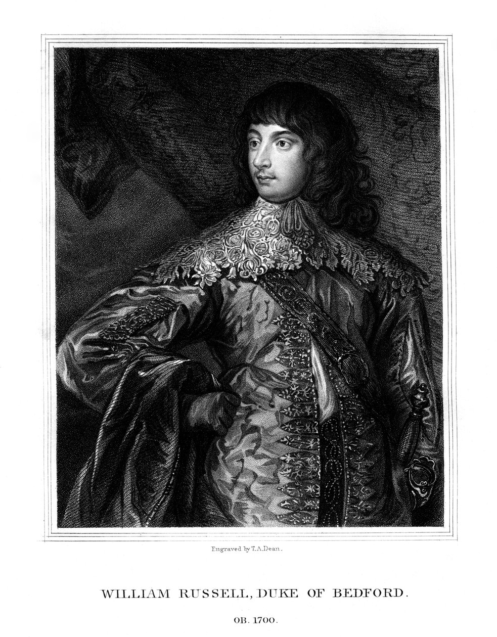 ウィリアムラッセル、イギリスの兵士、ベッドフォード1世、1825年。 作： TAディーン