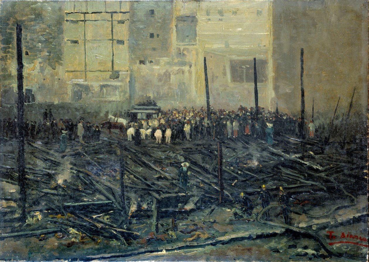 1897年5月4日の火災後の慈善バザー T.ビアンコ（19世紀）による絵画